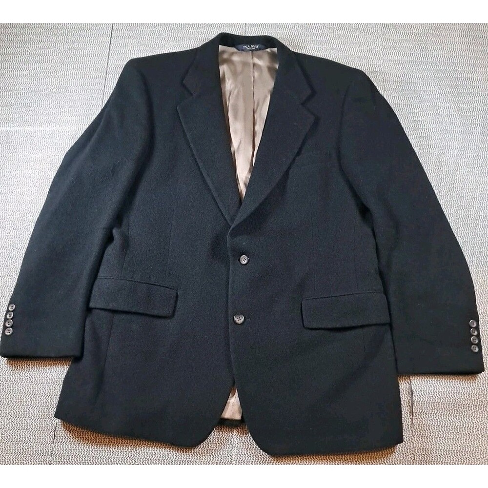 Jos. A Bank Men's Blazer 100% Camel Hair 2 Button Lined Black Size 42L